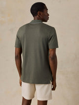 Faherty Short Sleeve Movement Pique Polo - Tropics Olive Melange