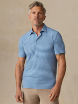 Faherty Short Sleeve Movement Polo - Creek Falls Stripe