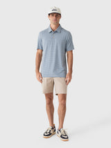 Faherty Short Sleeve Movement Polo - Mountain Creek Stripe