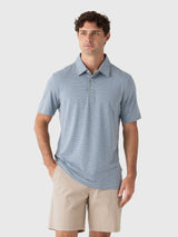 Faherty Short Sleeve Movement Polo - Mountain Creek Stripe