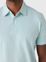 Faherty Sunwashed Tshirt Polo - Seafoam