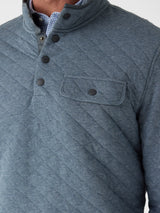 Faherty Epic Quilted Fleece Pullover - Crystal Creek Heather