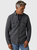 Faherty Epic Quilted Fleece Cpo - Graphite Cloud Heather