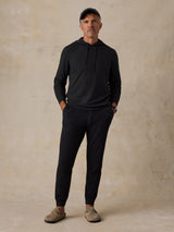 Faherty Legend Sweater Hoodie - Heathered Black Twill