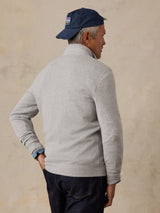 Faherty Legend Sweater Quarter Zip - Grey Plains Herringbone