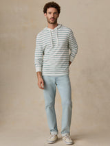 Sunwashed Slub Hoodie - White Biscayne Stripe
