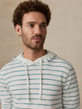 Sunwashed Slub Hoodie - White Biscayne Stripe