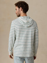 Sunwashed Slub Hoodie - White Biscayne Stripe