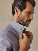 Faherty The Movement Shirt - Berry Navy Pincheck