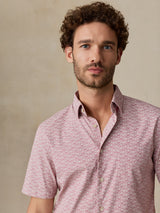 Faherty Short Sleeve Movement Monterey Shirt - Rose Palm Mosaic