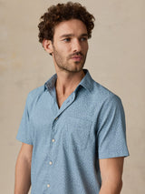 Faherty Short Sleeve Movement Monterey Shirt - Teal Grove Foliage