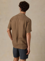 Faherty Short Sleeve Palma Linen Shirt - Island Brown