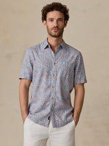 Faherty Short Sleeve Breeze Shirt - Antique Berry Floral