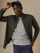 Faherty Coastline Knit Shirt - Forest Canyon Twill
