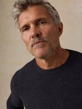 Faherty Jackson Crew Sweater - Wolf Black Heather