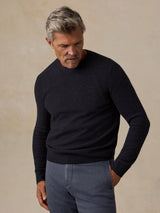 Faherty Jackson Crew Sweater - Wolf Black Heather
