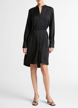 L/S Band Collar Dress - Oak Hall