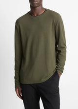 Microwaffle Dbl Collar Long Sleeve Crew - Oak Hall