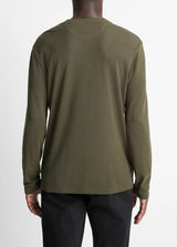 Microwaffle Dbl Collar Long Sleeve Crew - Oak Hall