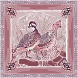 Double-Sided Silk Scarf - Dusty Rose Quail Pair