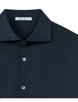 Stefan Brandt Ostin Piqué Knit Shirt - Navy detail