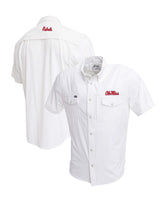 Ole Miss Tailgater Short Sleeve Snap Shirt - White