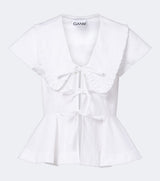 Blouse in Cotton Poplin - Bright White