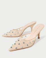 Paloma Cream/Crystal Mesh Mule - Oak Hall