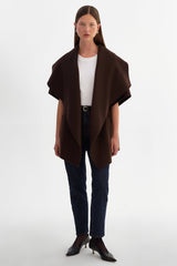 Penelope Double Face Wool Coat - Dark Brown