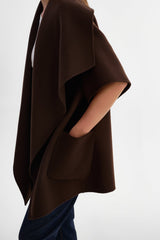Penelope Double Face Wool Coat - Dark Brown