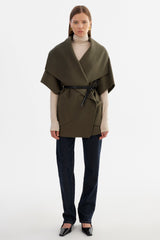 Penelope Double Face Wool Coat - Dark Olive