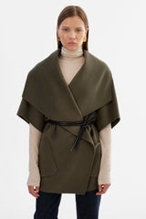 Penelope Double Face Wool Coat - Dark Olive