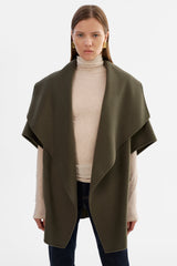 Penelope Double Face Wool Coat - Dark Olive