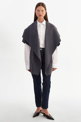 Penelope Double Face Wool Coat - Heather Dark Slate