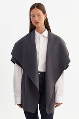 Penelope Double Face Wool Coat - Heather Dark Slate
