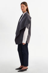 Penelope Double Face Wool Coat - Heather Dark Slate