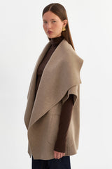 Penelope Double Face Wool Coat - Heather Taupe