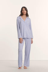 Eberjey Gisele Long PJ Set - Lavender Dusk/Ivory