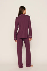 Eberjey Gisele Long PJ Set - Wildberry/Ivory