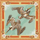 Double-Sided Silk Scarf - Tomato Tide Diver