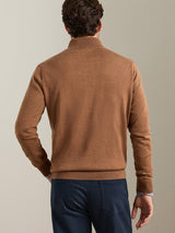 Autumn Crest Suede Trim Quarter-Zip - Dark Amber