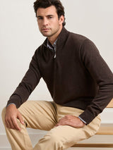Autumn Crest Suede Trim Quarter-Zip - French Press
