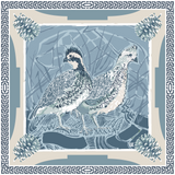 Double-Sided Silk Scarf - Blue Quail Pair