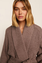 Eberjey Recycled Boucle Waffle Robe - Deep Taupe