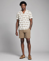 Short Sleeve Botanical Jacquard Camp Shirt - Oak Hall