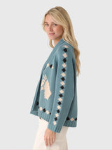 The Stable Lodge Cardigan - Blue Bell