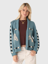 The Stable Lodge Cardigan - Blue Bell
