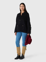 The Western Fringe Sweater Jacket - Black