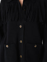 The Western Fringe Sweater Jacket - Black