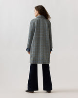 Ann Mashburn Balmacaan Coat - Grey/Sky Glen Plaid